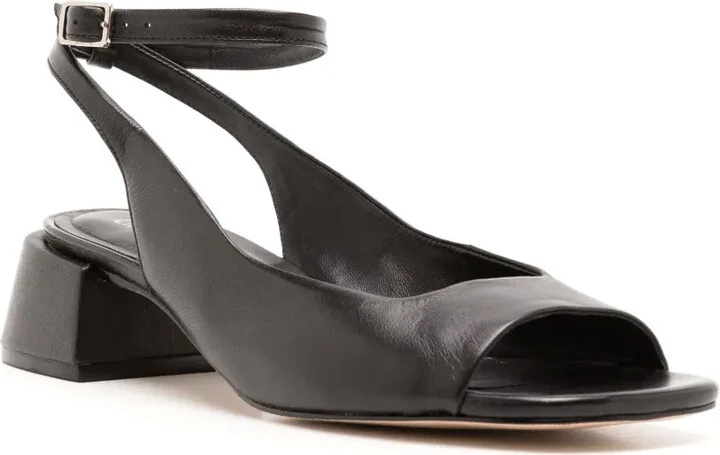 Square-Toe Leather Sandals - Image 2