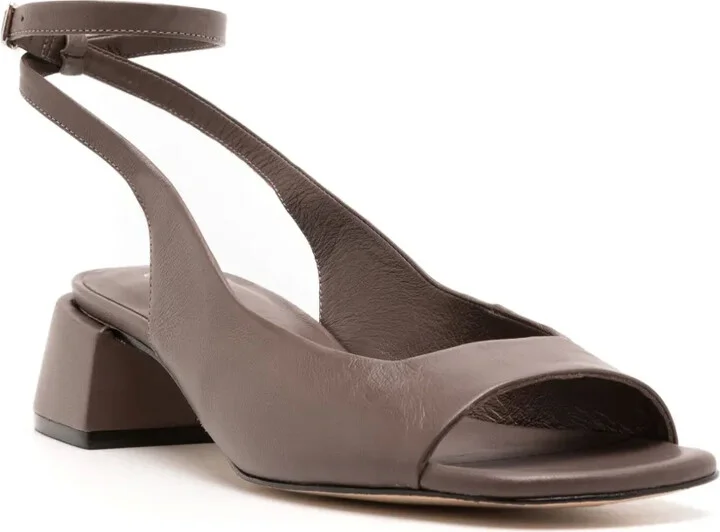 Square-Toe Leather Sandals - Image 2