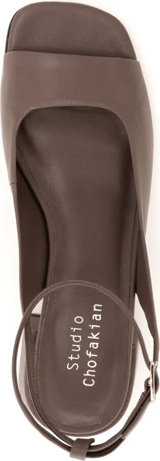 Square-Toe Leather Sandals - Image 4