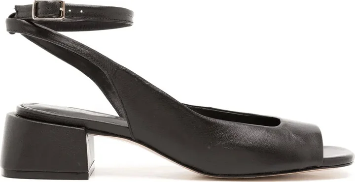 Square-Toe Leather Sandals