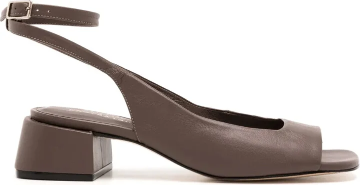 Square-Toe Leather Sandals