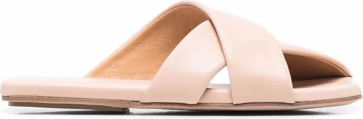 Square-Toe Leather Sandals