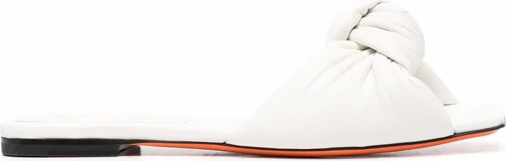 Square-Toe Leather Sandals