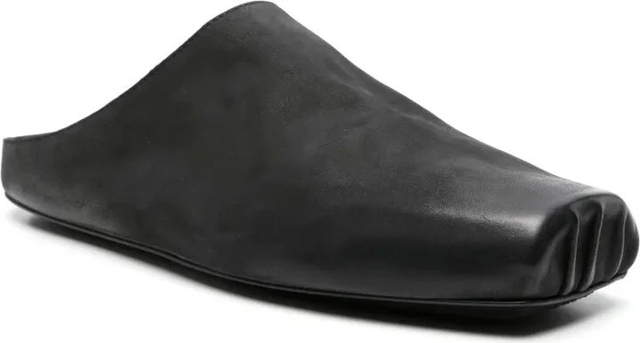 Square-Toe Leather Slippers - Image 2