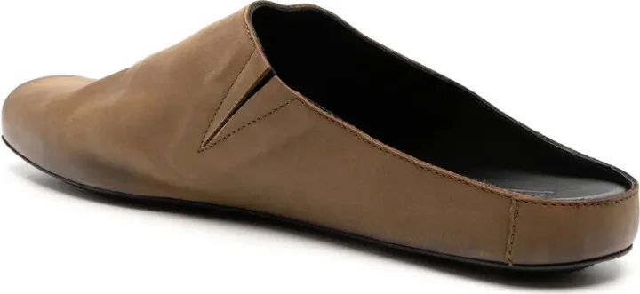 Square-Toe Leather Slippers - Image 3