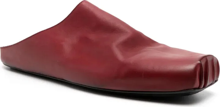 Square-Toe Leather Slippers - Image 2