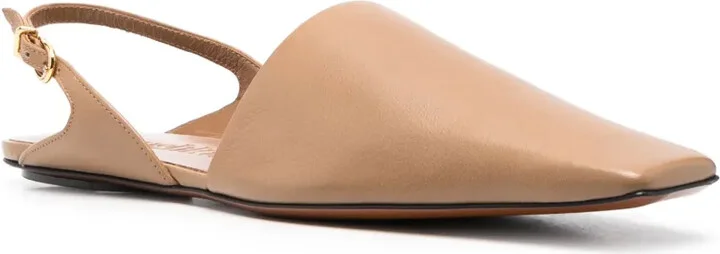 Square-Toe Leather Slippers - Image 2