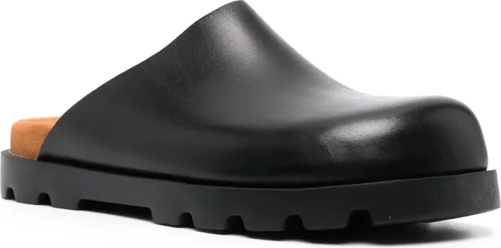 Square-Toe Leather Slippers - Image 2