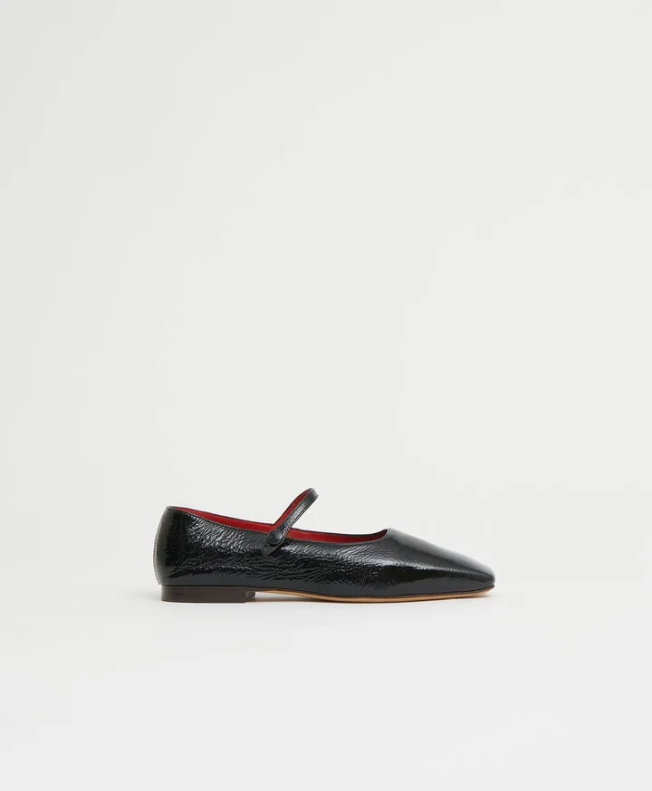 Square Toe Mary Jane - Black/flamma Naplak