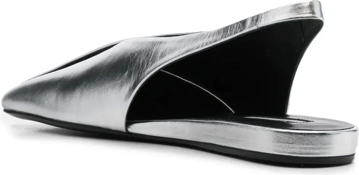 Square-Toe Metallic Ballerina Shoes - Image 3