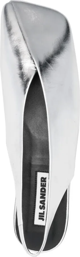 Square-Toe Metallic Ballerina Shoes - Image 4