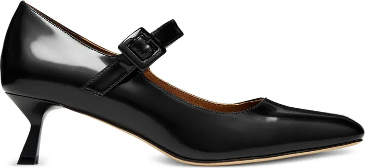 Square-Toe Mid-Heel Pumps