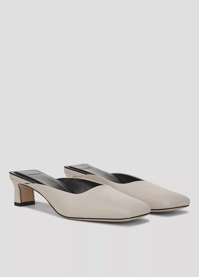 Square Toe Mule In Flax