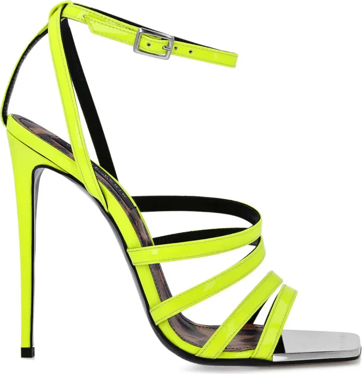 Square-Toe Patent Leather Sandals
