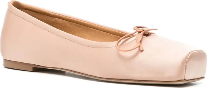 Square-Toe Satin Ballerina Shoes - Image 2
