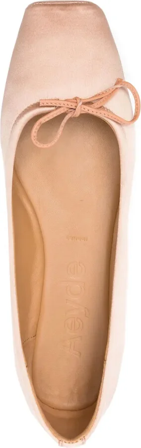 Square-Toe Satin Ballerina Shoes - Image 4