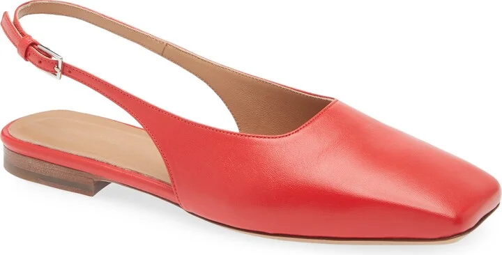 Square Toe Slingback Flat