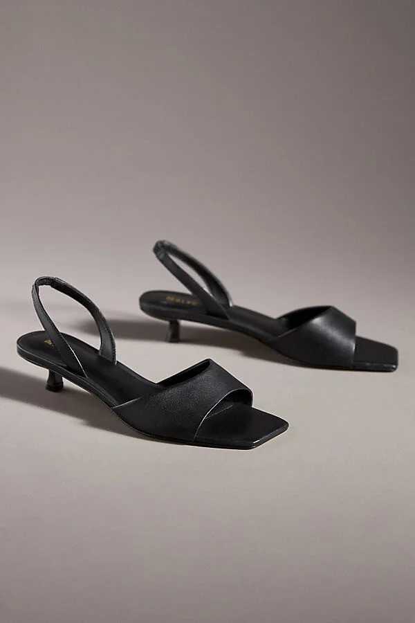 Square-Toe Slingback Kitten Heels - Image 3