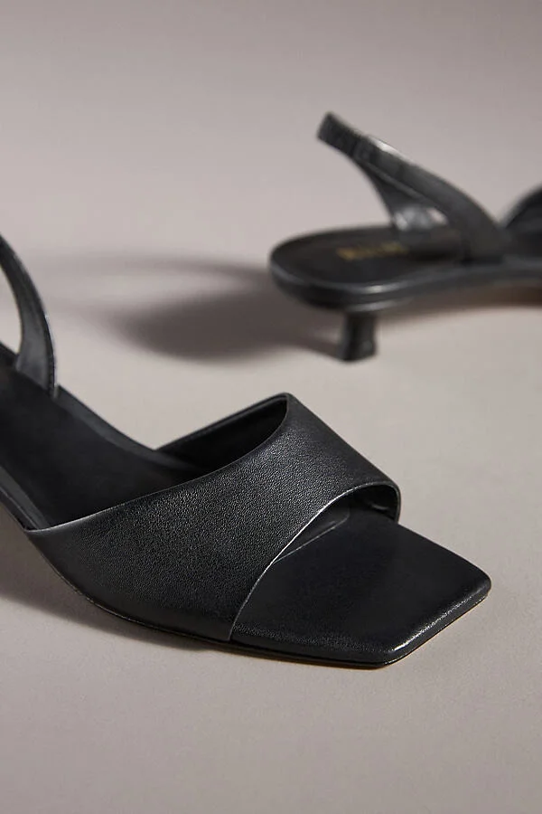 Square-Toe Slingback Kitten Heels - Image 4