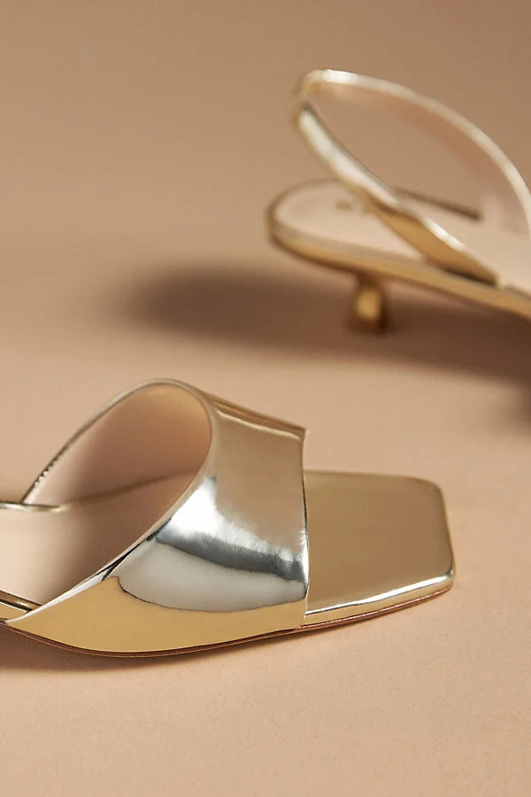 Square-Toe Slingback Kitten Heels - Image 3