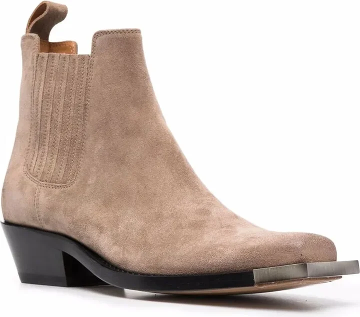 Square-Toe Suede Ankle Boots - Image 2