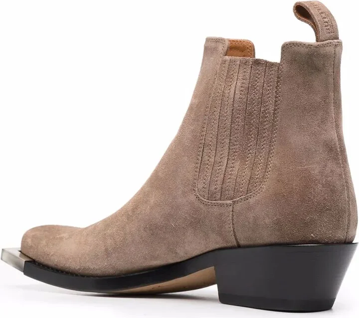 Square-Toe Suede Ankle Boots - Image 3