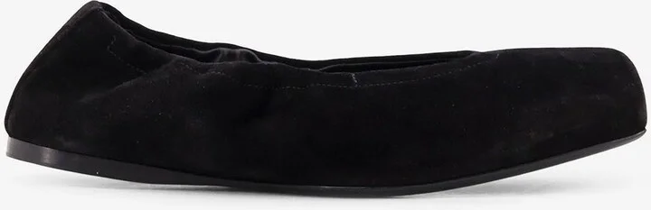 Square-Toe Suede Ballet Flats