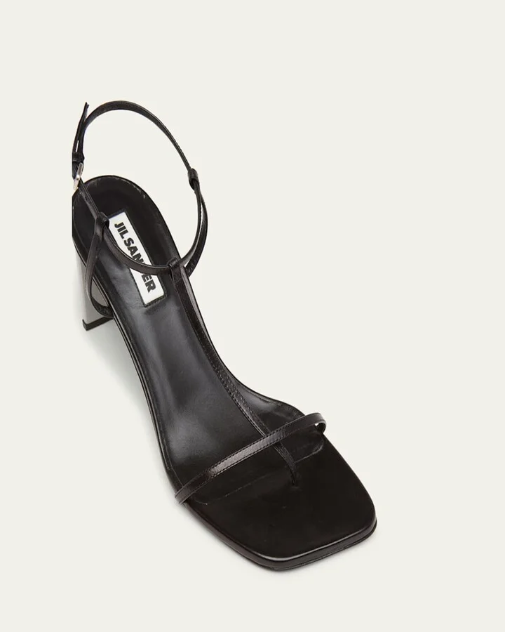 Square-Toe T-Strap Heel Sandals - Image 9