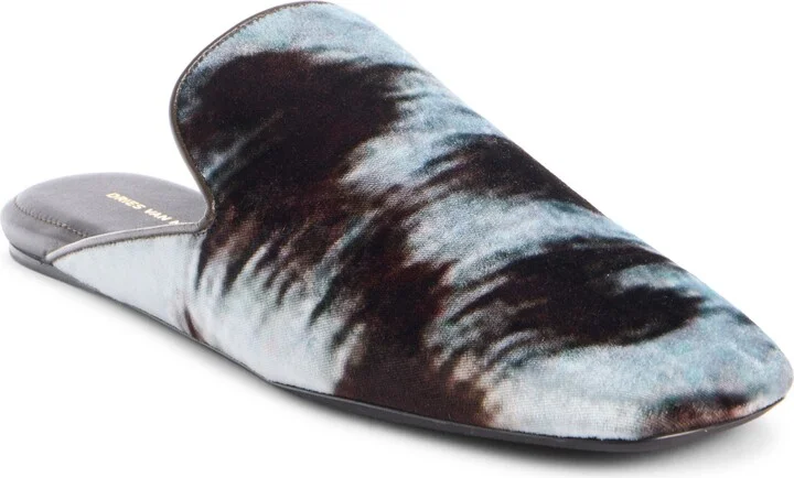 Square Toe Velvet Mule