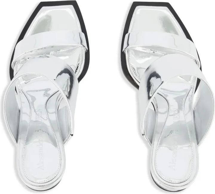 Square-Toe Wedge-Platform Sandals - Image 4