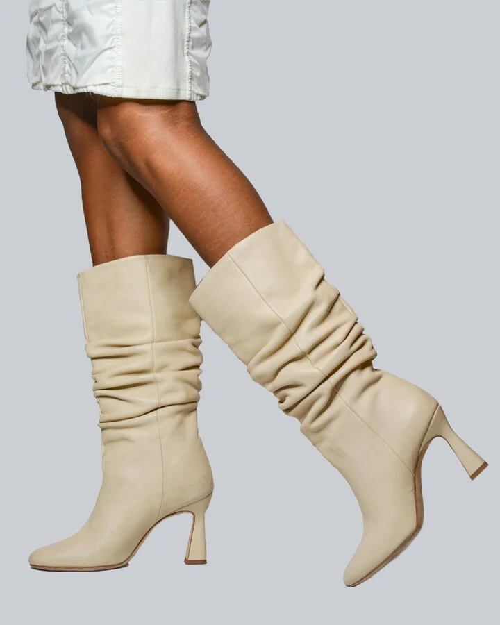 Squeen Ruched Leather Boot - Image 2