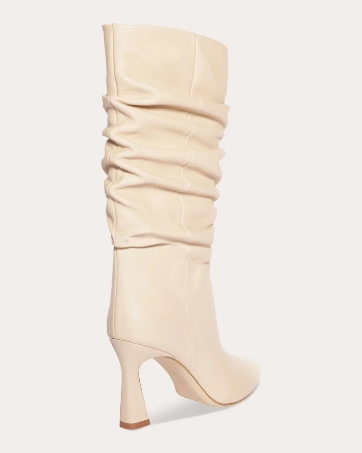 Squeen Ruched Leather Boot - Image 4