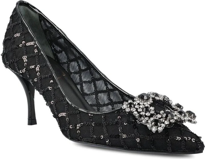 Squin Embellished Slip-on Pumps - Image 2