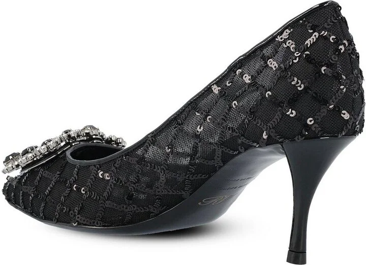 Squin Embellished Slip-on Pumps - Image 3