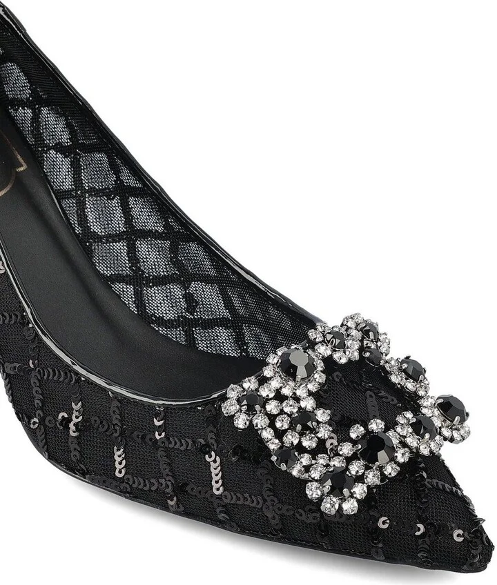 Squin Embellished Slip-on Pumps - Image 4