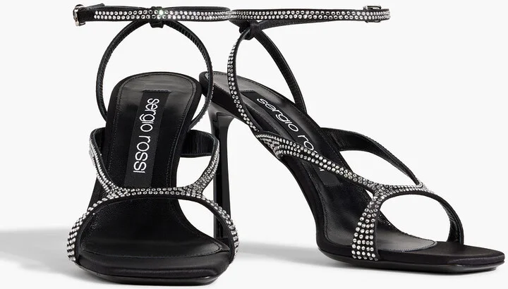 sr Aracne 95 crystal-embellished satin sandals - Image 2