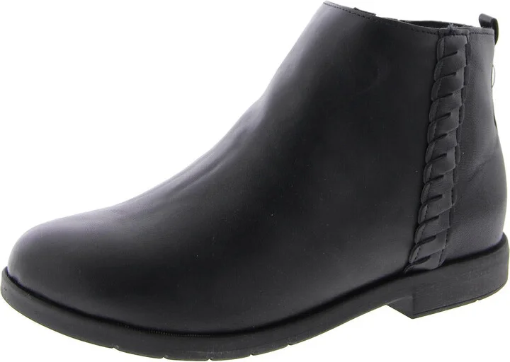 SR Carolyn Womens Zipper Flat Ankle Boots