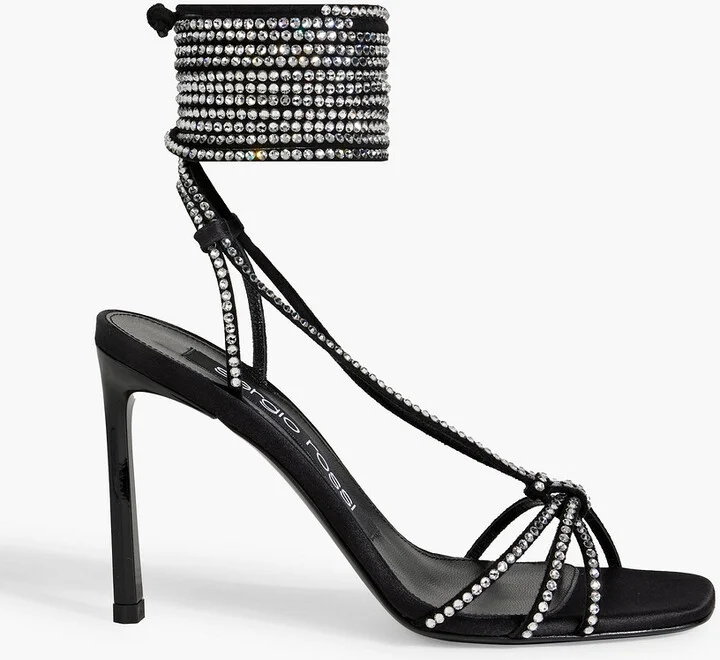 sr Dea Crystal 95 embellished suede and satin sandals