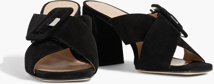 sr Mia 80 buckled suede mules - Image 2