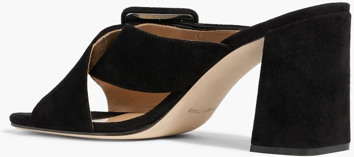 sr Mia 80 buckled suede mules - Image 3