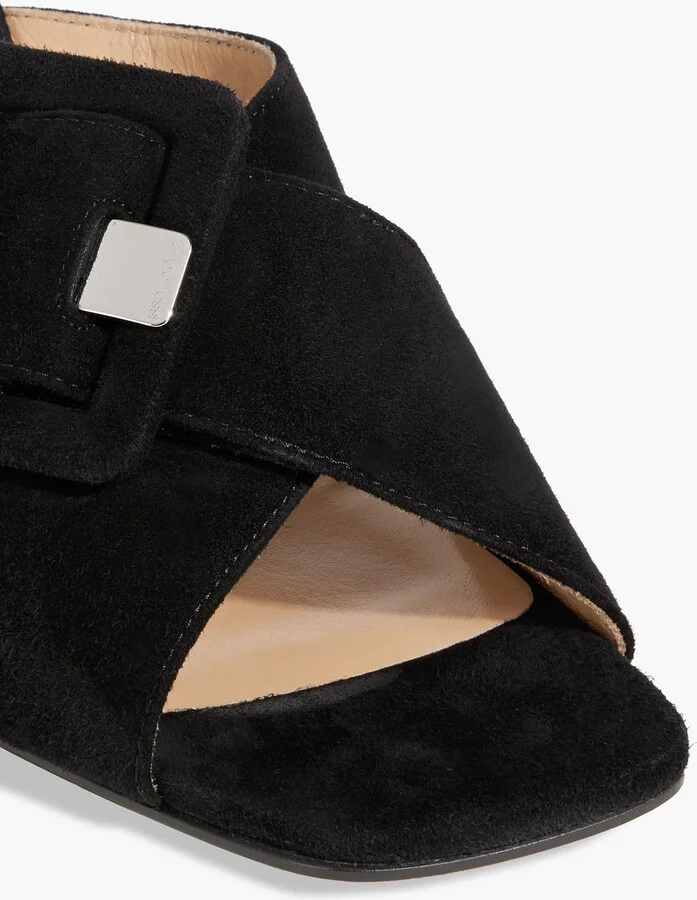 sr Mia 80 buckled suede mules - Image 4
