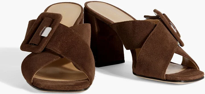 sr Mia 80 buckled suede mules - Image 5