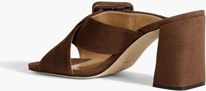 sr Mia 80 buckled suede mules - Image 6