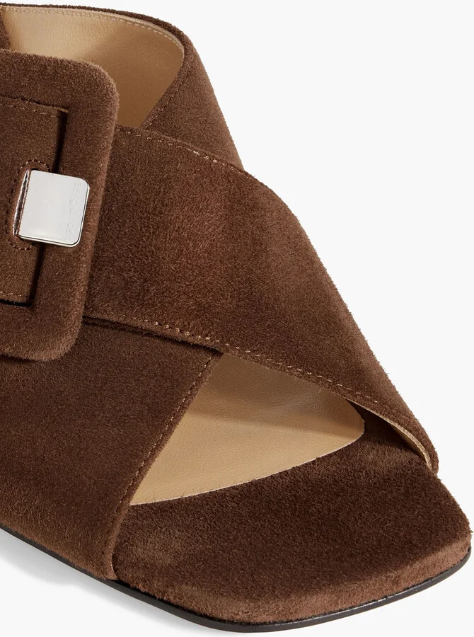 sr Mia 80 buckled suede mules - Image 7