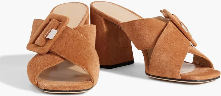 sr Mia 80 buckled suede mules - Image 2