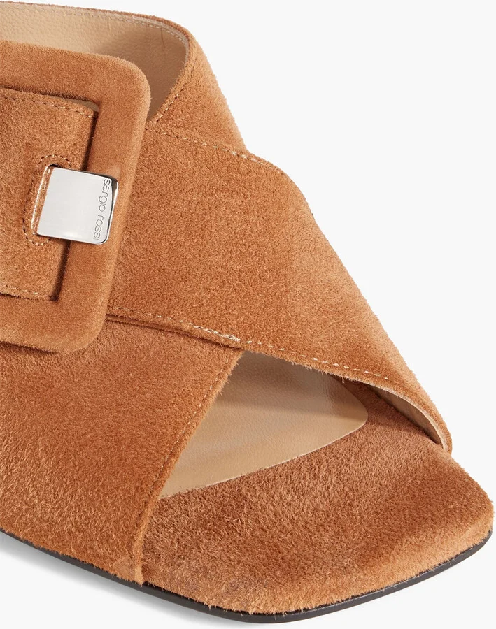 sr Mia 80 buckled suede mules - Image 4