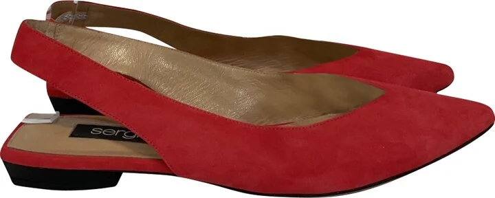 Sr Milano Slingback Ballet Flats in Red Suede