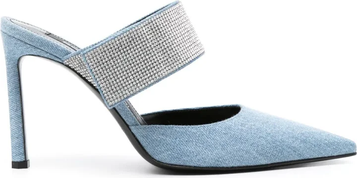 Sr Paris 100mm denim mules