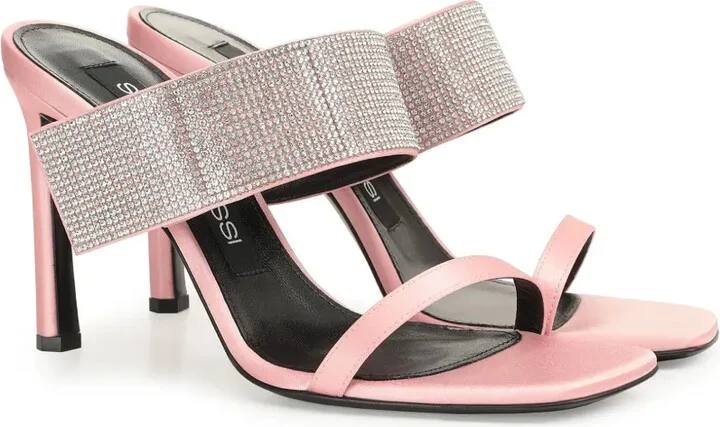 sr Paris 95mm rhinestone-embellished leather sandals - Image 2
