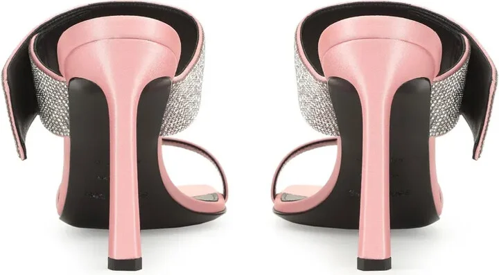 sr Paris 95mm rhinestone-embellished leather sandals - Image 3